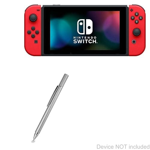 BoxWave Stylus Pen Compatible with Nintendo Switch - FineTouch Capacitive Stylus, Super Precise Stylus Pen - Metallic Silver - Image 1