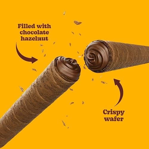 Bauducco Wafer Rolls, Crispy Chocolate Wafer Rolls Filled with Creamy Hazelnut, 14.1 oz (Pack of 1) thumbnail 4