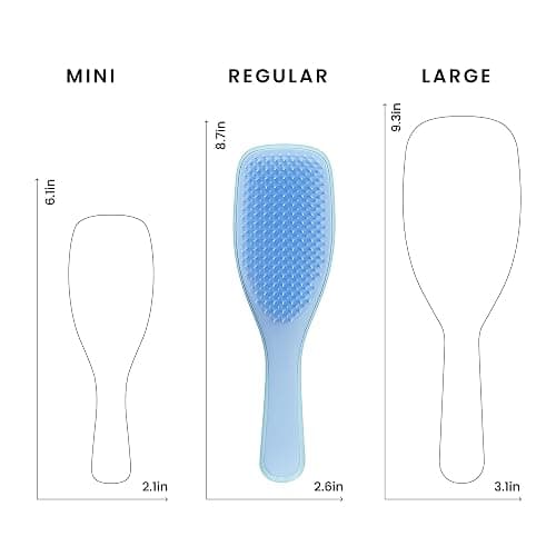 Tangle Teezer Ultimate Detangler Brush, Straight to Wavy, Denim Blues | Patented two-tier, regular-flex teeth reduce breakage & split ends on wet or dry hair; Shower-friendly hairbrush for all ages thumbnail 8