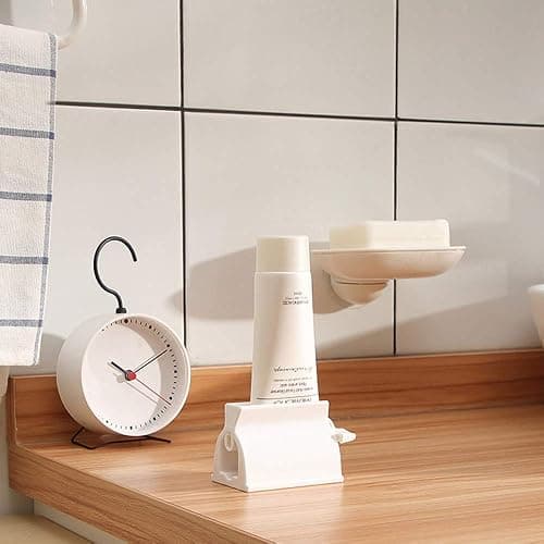 Toothpaste Roller Squeezer Set of 2 Rolling Tube Toothpaste Holder Stand Bathroom Organizer (White) (2Pack-White) thumbnail 5