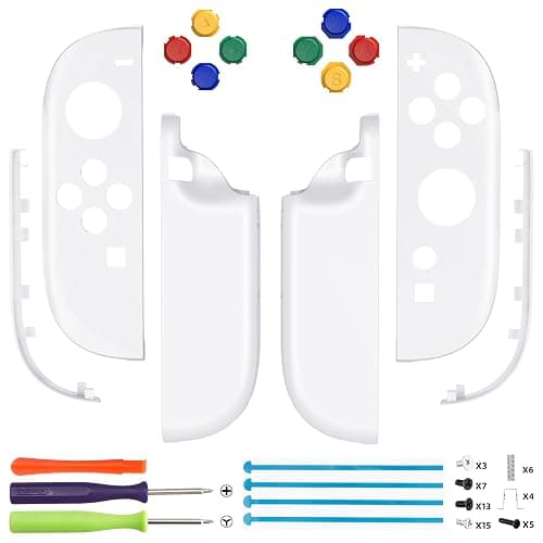 eXtremeRate DIY Replacement Shell Buttons for Joycon 2, Custom Housing Faceplate Case + Decorative Strips + ABXY Direction Keys + Tools for Nintendo Switch 2 Controller - Essence Version - White thumbnail 8