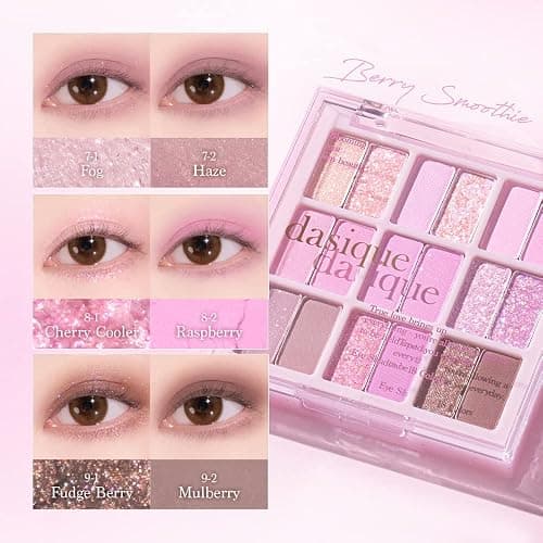 dasique Shadow Palette #18 Berry Smoothie l Vegan, Cruelty-Free l 18 Blendable Shades in Smooth Matte and Shimmer Finishes with Gorgeous Pearls thumbnail 8