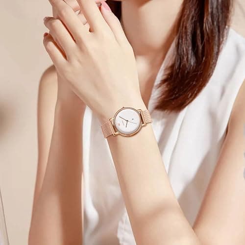 OLEVS Watch Women Rose Gold Stainless Steel Waterproof Luxury Dress Watches for Women Analog Quartz Classic Ladies Watches Fashion Elegant Minimalist Ultra Thin Women Small Watch with Date thumbnail 7