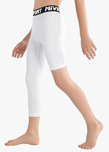 MIVEI Youth Boys Girls One Leg Compression Pants Basketball Single Leg Sleeve Tights Kids 3/4 Leggings Sports Base Layer thumbnail 5