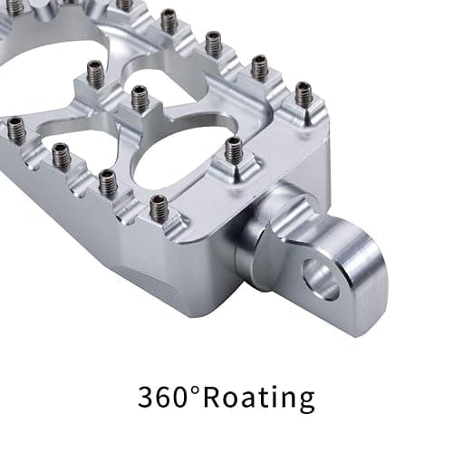 Hopider CNC Wide Foot Pegs 360° Roating MX Chopper Bobber Style for harley Dyna Sportster Fatboy Iron 883,Silver thumbnail 3