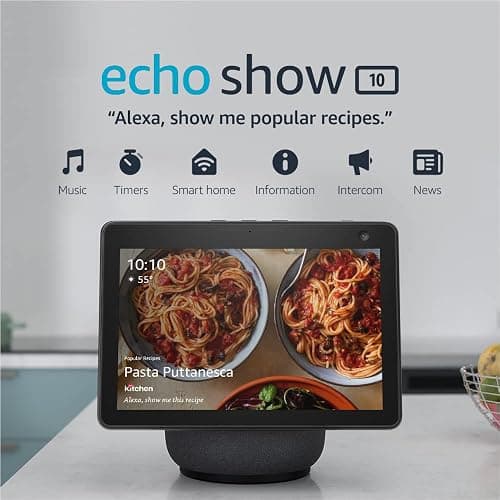 Amazon Echo Show 10 (newest model), HD smart display with premium sound, motion and Alexa, Charcoal - Charcoal - Device Only thumbnail 10