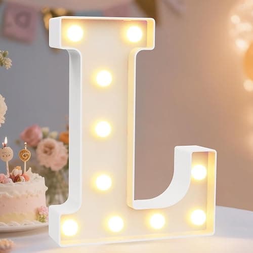 Pooqla LED Marquee Letter Lights Sign, Light Up Alphabet Letter for Home Party Wedding Decoration L - Image 1
