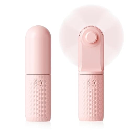 Handheld Mini Fan, Rechargeable Battery Operated small Portable Fan Up to 15 Working Hours, Powerful Safety Design Pocket Fans for Travel/Outdoor/Concert/Beach/Make-up, Gifts for Mom, Teens, Pink - Image 1