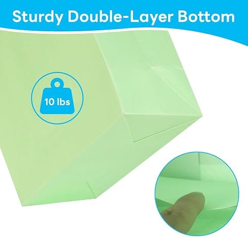MOXARYSU 5 Pcs Small Medium Gift Bags With Handles: 7x4x9 Pastel Kraft Paper Bags With 10 Tissues For Party, Birthday,Baby Shower,Wedding（Soft Color） thumbnail 7