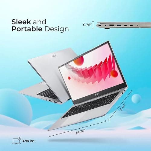 acer Aspire 3 Premium Slim Laptop Computer with Backlit Keyboard - AMD Ryzen 5 7430U CPU - 16GB RAM - 512GB SSD - 15.6" FHD Display - Fast Wi-Fi 6 - Webcam - Copilot AI Chat - Windows 11 Pro thumbnail 8