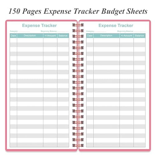 Budget Planner - A6 Expense Budget Tracker, Budget Book for Ledger Book, Money Organizer for Wallet, 3.75" x 6.75", Pink thumbnail 4
