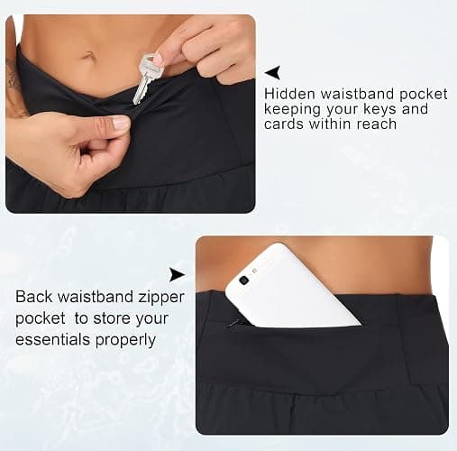 THE GYM PEOPLE Womens High Waisted Running Shorts Quick Dry Athletic Workout Shorts with Mesh Liner Zipper Pockets thumbnail 4