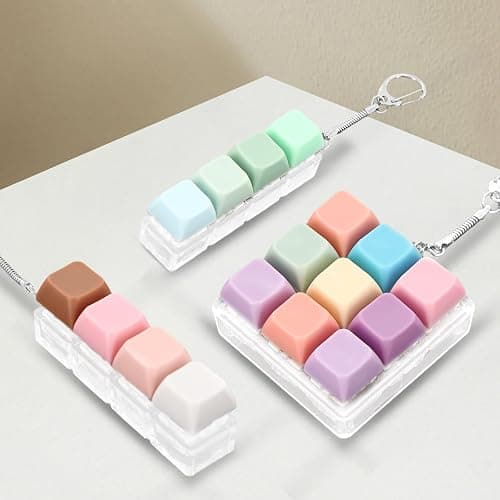3 Pieces Keyboard Fidget Toy, Decompression Toys Keyboard Clicker Toy with Keychain for Adults to Relieve Stress and Pass Time (Style A) thumbnail 7