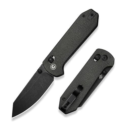 CIVIVI Yonder Small Pocket Knife for EDC, 2.88" 14C28N Blade, Dark Green | Micarta Handle, Crossbar Lock, Ambidextrous Carry, Zac Whitmore Design, Compact Folding Knife for Camping Hiking, C23073B-1 - Image 1