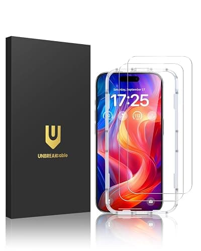 UNBREAKcable 2-Pack Screen Protector for iPhone 16 Pro,Tempered Glass | Double Shatterproof Glass[Easy Installation Frame][9H Hardness] [99.99% % HD Clear][Case Friendly]for iPhone 16 Pro 6.3 inch - Image 1