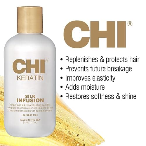 CHI Keratin Silk Infusion, Hydrating Hair Serum For Restoring Softness & Shine, Helps Dry, Damaged Hair, Sulfate-free, 6 Oz thumbnail 8