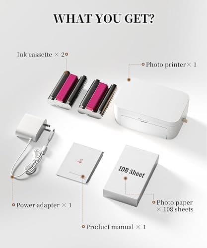 iDPRT 4x6 Photo Printer - 108 Sheets & 2 Ribbon, Instant Picture Printer for iPhone, Android - Thermal Dye Sublimation, WI-Fi Connnecting, Color Photo Printers for Home Use thumbnail 8