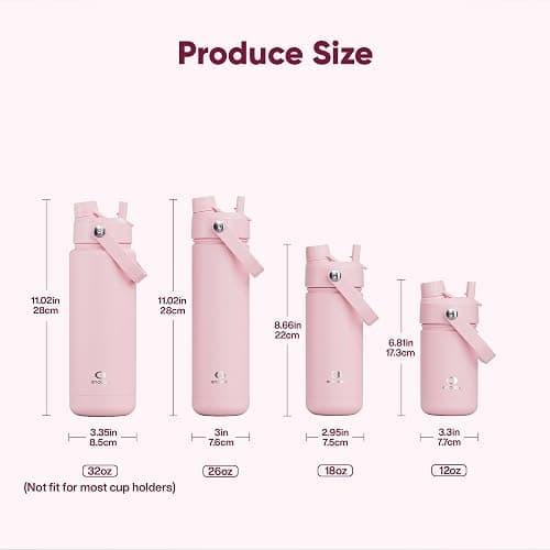 ENCOOL Insulated Water Bottle with Straw Stainless Steel Water Bottle, Leak-Proof, BPA-Free, Double Wall Vacuum Keeps Cold for 24 Hours for Sports, Travel, School (26 oz, Cotton Candy) thumbnail 3