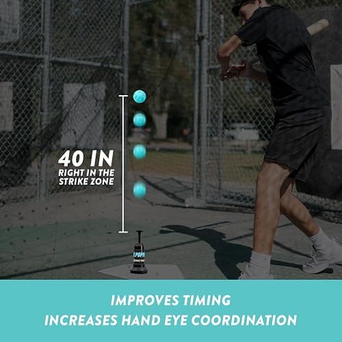 Bandit Sports Baseball Training Tee Popper 202, Hitting Tee for Perfect Swings, Batting Machine for Practicing Hitting Without a Pitcher (202 Popper Balls Not Included), Black thumbnail 2