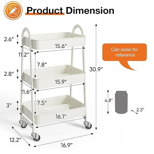 white trolley cart for bedroom thumbnail 2