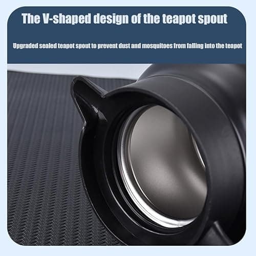 1000ml Smart Temperature Control Vintage Floral Tea Thermos Stainless Steel Insulated Mug with Built-In Filter Double Wall Vacuum Travel Tumbler for Hot Cold Drinks (White Snow Tower) thumbnail 5