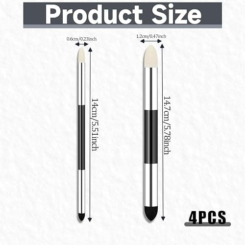 4pcs Artist Blending Sponge Pen Dual Tip Reusable Drawing Art Soft Oil Pastel Blending Tools Washable Sketch Rubbing Sponge Brush for Artist Professional Sketch Drawing Blending Lightening & Highlight thumbnail 2