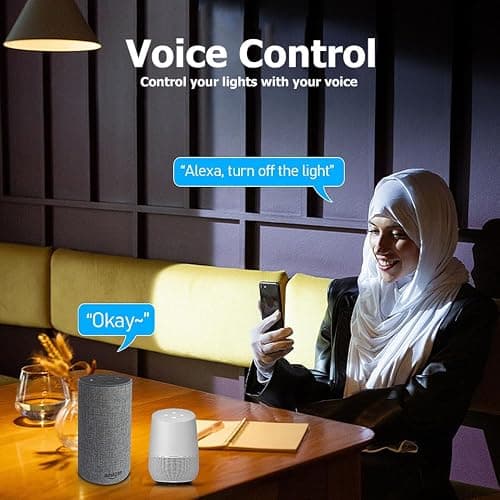 AFINSEA Smart Light Bulbs,WiFi & Bluetooth LED Light Bulb That Compatible with Alexa & Google Home, Color Changing Light Bulb, 10W A19 E26 2.4Ghz WiFi Light Bulbs 60 watt Equivalent, 800lm Dimmable thumbnail 4