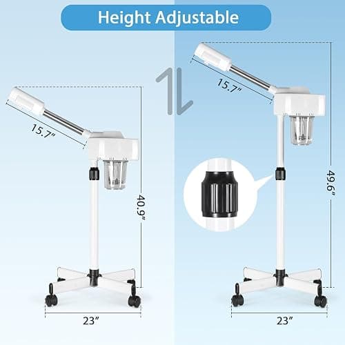 Nova Microdermabrasion Professional Facial Steamer On Wheels Ionic Ozone with Hot Mist Function Stand Facial Steamer for Personal Home Salon Spa Skin Cleaning thumbnail 6
