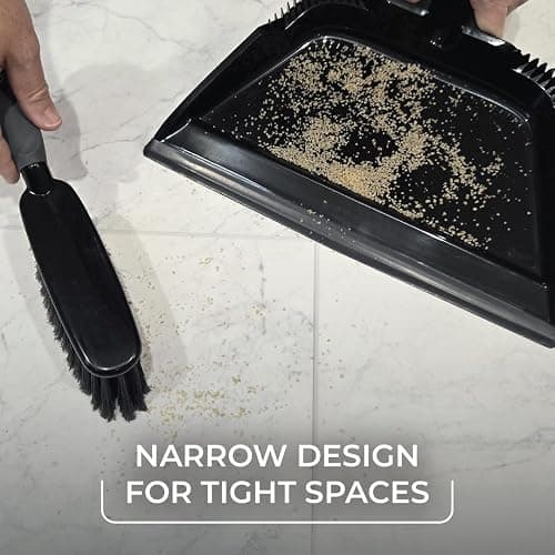 O-Cedar Strong Sweep Broom and Dustpan Set with Detail Brush | Indoor Outdoor Heavy Duty Stiff Bristle Broom | Step-On Dust Pan thumbnail 8