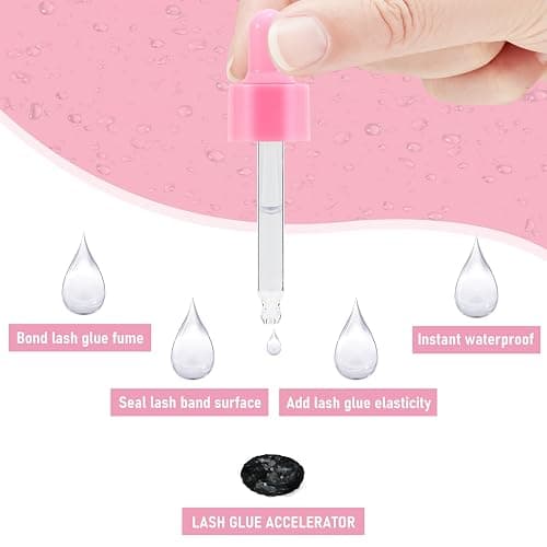 PRO Lash Bonder for Eyelash Extensions Super Bonder Glue Accelerator with 10Pcs Cotton Swab Lash Extension Sealant Longer Retention Waterproof Oil-Proof Special Dropper Design for Dose Control 15ml thumbnail 6