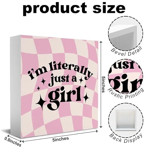 iRudyard Cute Pink Bow Coquette Room Decor, Wooden Box Sign, Girly Wall Decor, Preppy Desk Shelf Tabletop Decor thumbnail 3