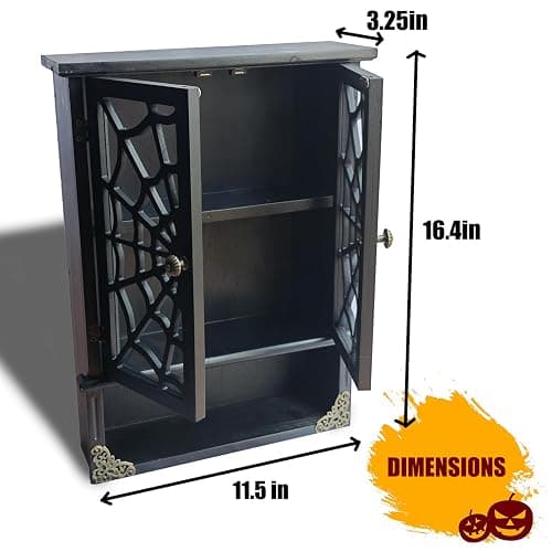 IRISVITA Spider Web Floating Gothic Shelf, Gothic & Vintage Wall Decor, Floating Shelves for Bedroom & Bathroom, Halloween Decor, Dark Academia Gift for Poetry/Goth Fans thumbnail 2