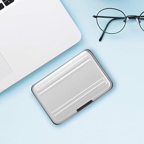 Qkenvo Aluminum Shock Resistant Carrying Box Memory Card Storage Case Holder 8 Slots for SD SDHC MMC Micro SD TF Cards Silver thumbnail 5