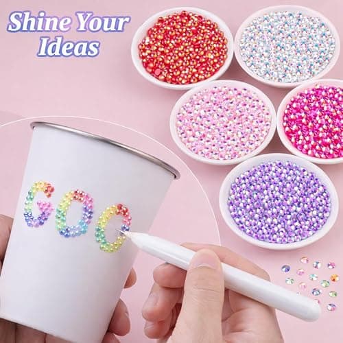 40000Pcs 40 Colors Jelly Rhinestones for Bedazzling,Mix Colors Bedazzling Kit with Rhinestones,3MM SS10 Colorful Resin Flatback Gems with B7000 Jewelry Glue for Crafting, Nail Art, Shoes, Books thumbnail 2