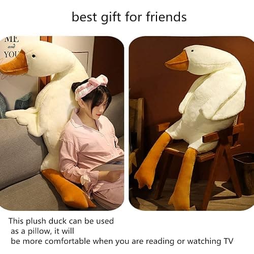 Goose Stuffed Animal Pillow Toy, Cute Giant White Goose Stuffed Animal Duck Plush,Swan White,It's a for Everyone. thumbnail 5