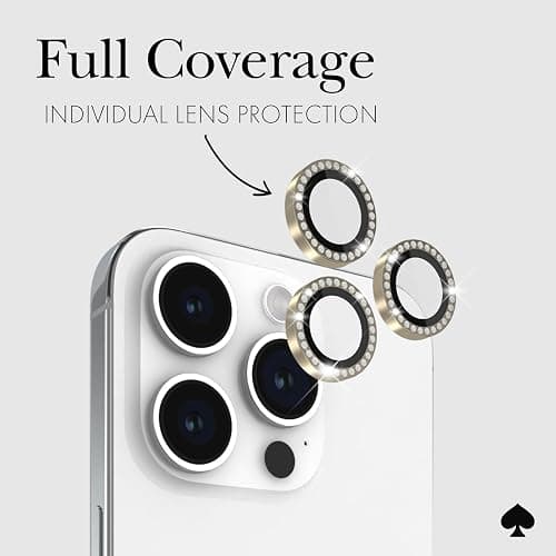 kate spade new york iPhone 15 Pro/iPhone 15 Pro Max Camera Lens Protector with Aluminum Rings - Crystal thumbnail 4
