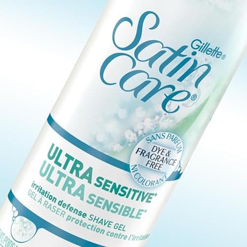 Gillette Satin Care Ultra Sensitive Shave Gel for Women, Pack of 2, 7oz Each, Frangrance Free thumbnail 5