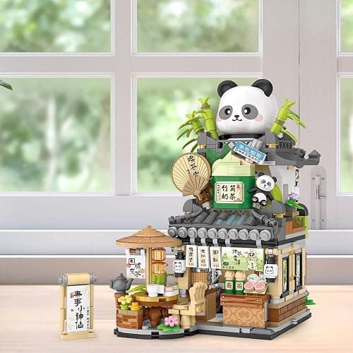 MindBox City Tea House Building Blocks Set, Openable Panda Construction Tea Shop Building Toys for Boys Girls Age 8+, 860pcs Mini Bricks thumbnail 5