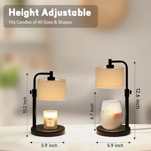 NITOWOLF Candle Warmer Lamp with Timer, Candle Wax Warmer Adjustable Height Candle Lamp Warmer for Jar Candles, Christmas Gifts House Warming Gifts for Women (Black-Upgrade) thumbnail 2