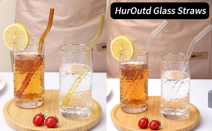 6 Pcs Wavy Glass Straws, 7.87"×8mm Reusable Colorful Glass Straws,With 1 Cleaning Brush-Perfect For Juice,Tea,Coffee,Cocktails,Lemonades。(Colorful Wavy) thumbnail 6