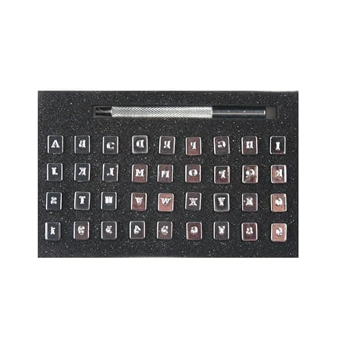 OWDEN Professional 37 Pieces Leather Stamping Tool Set (1/8 Inch, 3.2 mm Tall),Number and Alphabet Stamp Leather Tools. - Image 1