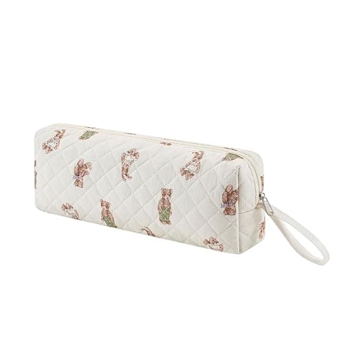 RSRSLEII Quilted Hair Tools Travel Bag with Bear Pattern, Hair Styling Accessories Storage Case for Curling Irons, Flat Irons and Styling Tools, Portable Travel Case(02Bear) - Image 1