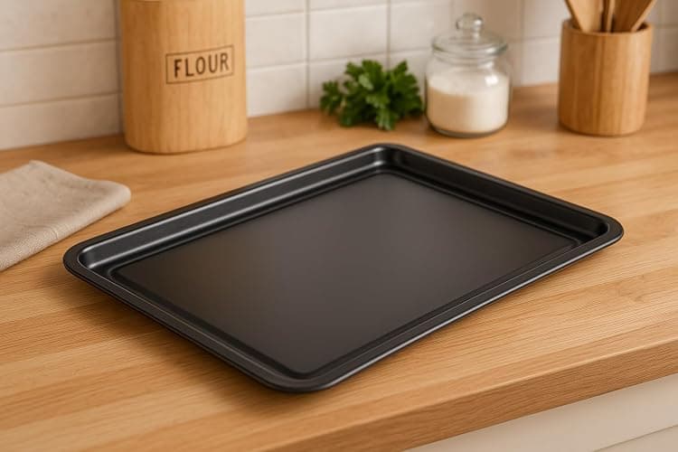 4-Pack - Essentials Baking Tray Set 32cm by KITCHENEUR - Easy Cleaning Baking Tray/Pan, Non-Stick Tin, Multi-Pack Set Oven Trays - Dishwasher Safe and Easy Cleaning thumbnail 2