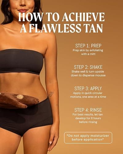 Dark Tanning Mousse 7oz - Made in the USA - Streak-Free, Lightweight, Non-Sticky, Fast-Absorbing, Vegan, Sunless Tanner for All Skin Types thumbnail 3