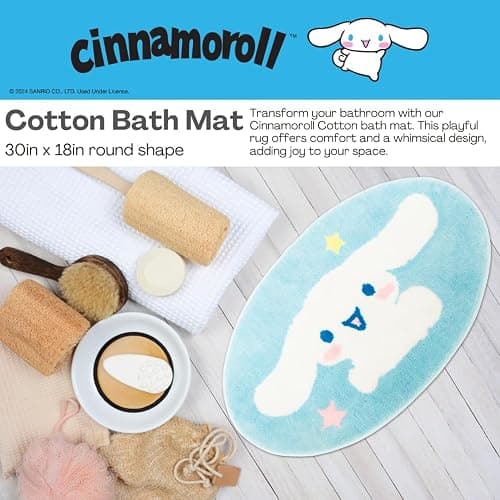 Collectibles Cinnamoroll Cotton Non Slip Plush Bathroom Mat Rug (Officially Licensed Product) by Franco thumbnail 3
