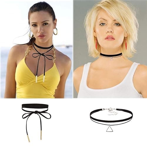 K&Q 52 PCS Choker Necklace, Classic Gothic Black Cute Lace Velvet Collar Choker Necklace Set thumbnail 6