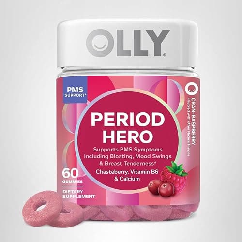 OLLY Period Hero Gummies, PMS Support Supplement,* Chasteberry, Vitamin B6, Calcium, Cran-Raspberry Flavor, 30 Day Supply - 60 Count thumbnail 13