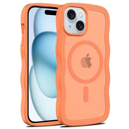 iYavvort Magnetic for iPhone 15 Case, [Compatible with MagSafe] [Military Grade Drop Protection] Translucent Matte Shockproof Anti-Scratch Phone Cover (Orange) - Image 1