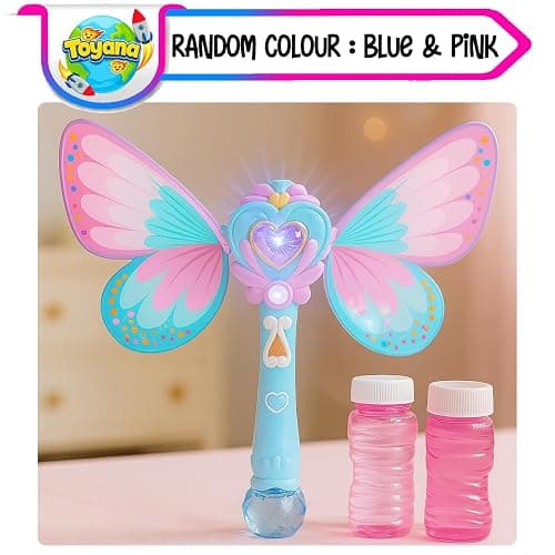 Kids Butterfly Bubble Wand, Light Up Automatic Bubbles Maker Machine with Bubble Solution, Magic Fairy Wand Outdoor Garden Bubbles Blower Activity Gift Toy Leak-Proof Design for Children Ages 3+ Years thumbnail 6