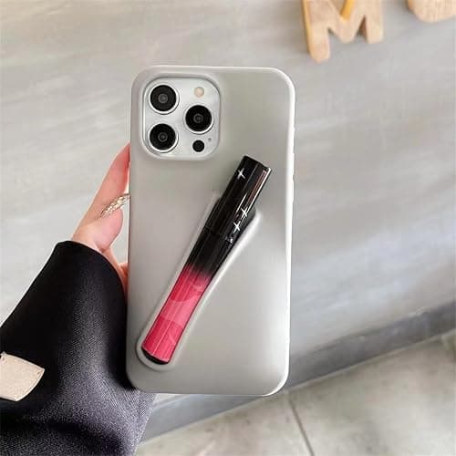 Jtsery Lip Gloss Holder Case for iPhone 11, Lipgloss Case Lipstick Lip Glaze Designed Stylish Silicone Women Girls Funny Case for iPhone 11 6.1 inch 2019 (Gray) thumbnail 2